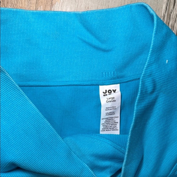 JoyLab Women's Vibrant Blue and Yellow Bike Shorts - Picture 2 of 5